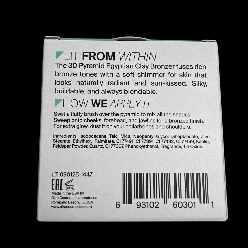 OFRA Egyptian Clay Bronzer 3D Pyramid Shimmer Sunkissed‎ Finish Pressed Powder